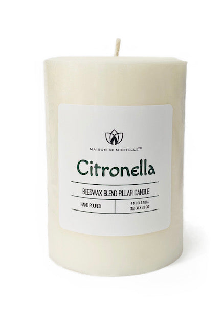 Beeswax Blend Pillar Candle - Citronella